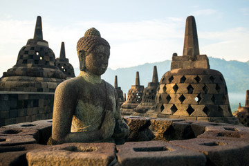 borobudur temple meditation and buddha