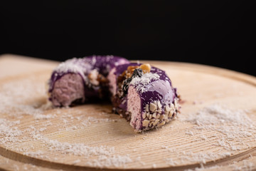 Sweet tasty donut on the board