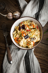 Risotto with chicken and vegetables.