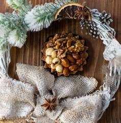 Christmas basket of nuts
