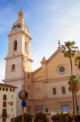 Fototapeta na wymiar Plaza la Seu Santa Maria church in Xativa