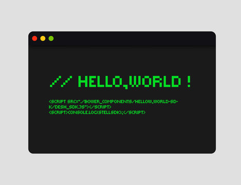 Hello world code illustration