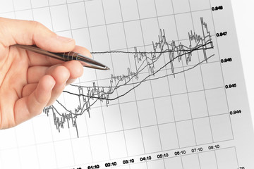 Stock market or forex trading graph suitable for financial investment concept. Economy trends background for business idea. Abstract finance background.
