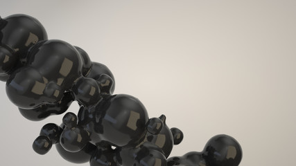 Abstract black bubble from spherecial shapes