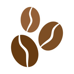 Coffee bean vector icon on white background.