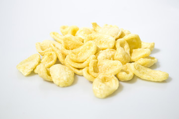 Potato chips isolated in a white background