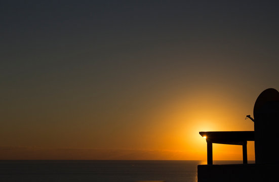 Beautiful view on sunset on the sea