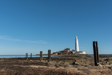 St-Mary Island lighthouse. Northumberland.