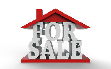 3D render - front view - house for sale concept