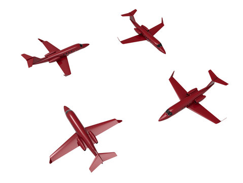 3D render - plane four different views