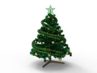 3D render - isolated Christmas tree