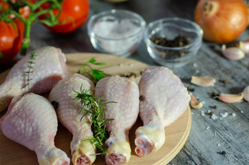 Raw chicken legs - ready for cooking