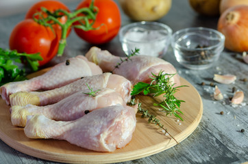 Raw chicken legs - ready for cooking