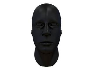 3D render - black human head illustration