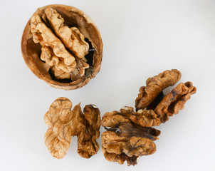 Walnut kernel dried out