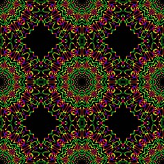 Ornamental floral print with color seamless ornament. For design of carpet, shawl, pillow, cushion. Vector illustration