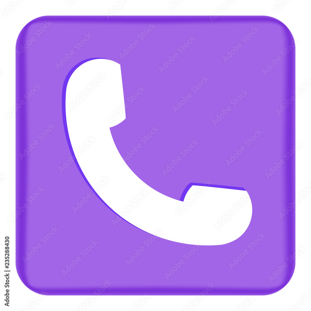 Poster vector image icons of a handset of white color on a violet background