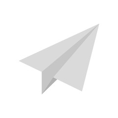 Vector image of a flat paper plane icon on an isolated white background