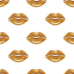 Motif lèvres dorées