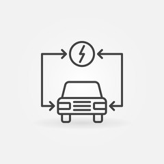 Vector electric auto icon. Electric vehicle concept symbol in thin line style