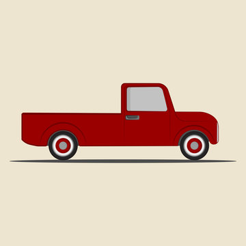 Retro pickup truck. Vector Illustration