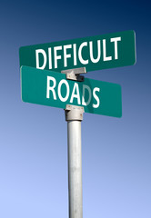 difficult roads sign
