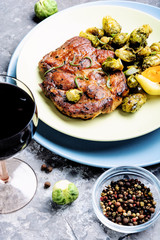 Meat steak with vegetables