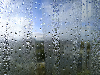water drops on a glass