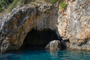 Blue Caves - the coast of Paleokastritsa, Corfu (Ionian Islands, Greece)