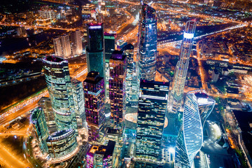 Skyscrapers at night