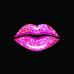 Pink shiny lips