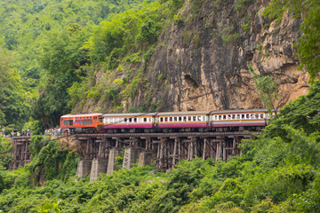 Death railway along a river in Kanchanaburi, Thailand