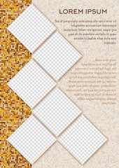 Flyer design. Business brochure template. Booklet for education, advertisement, presentation, magazine page. a4 size vector illustration. Template for photo collage.