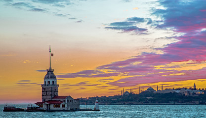 the Maiden's Tower is a symbol of Istanbul, Turkey. 