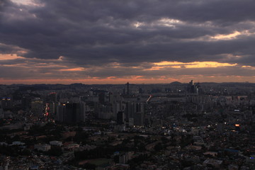 Sunset View of Seoul’s Skyline in South Korea