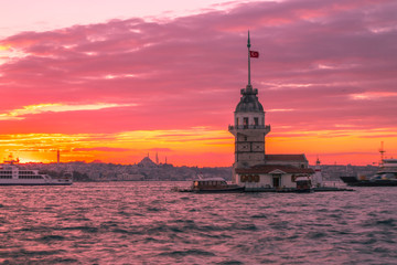 the Maiden's Tower is a symbol of Istanbul, Turkey.