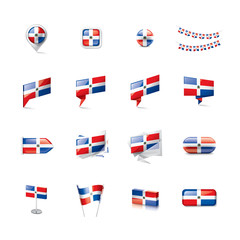 Dominicana flag, vector illustration on a white background