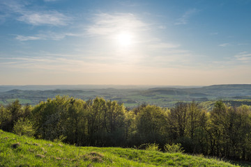 Fototapeta premium The ladscape in Germany in the sunlight