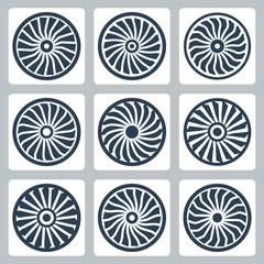 Turbines vector icon set © D Graphics
