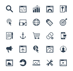 Web icons set - Search Engine Optimization or SEO