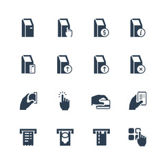 Self-service terminals vector icon set
