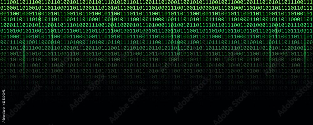 Poster binary data code green matrix web technology vector illustration eps10