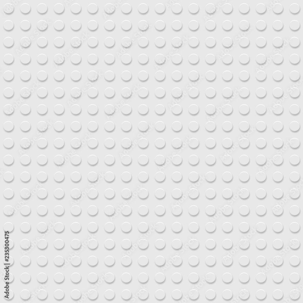 Poster seamless vector pattern or background of white plastic constructor bricks