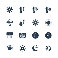 Air conditioning vector icon set
