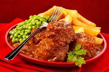 FAGGOTS, CHIPS AND PEAS