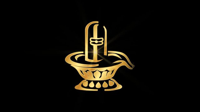 Shiv Ling Religious symbol Particles Animation, Magical Particle Dust Animation of Religious Shiv Ling Sign with Rays.