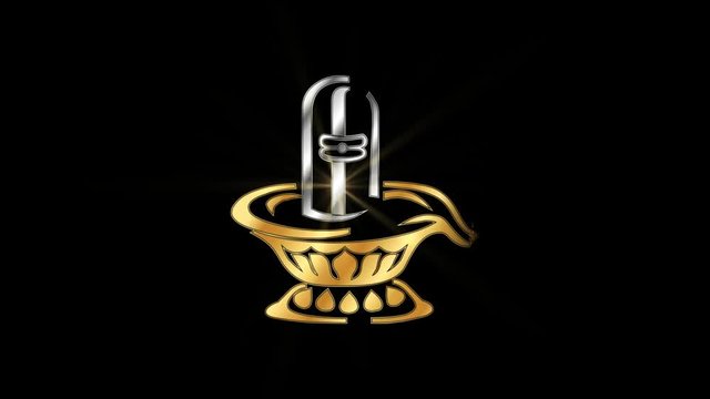 Shiv Ling Religious symbol Particles Animation, Magical Particle Dust Animation of Religious Shiv Ling Sign with Rays.