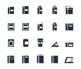 Vector package types icon set