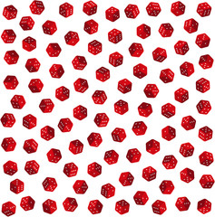 Red dice on white background vector seamless pattern