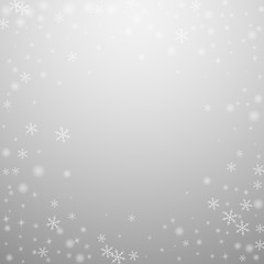 Sparse glowing snow Christmas background. Subtle f